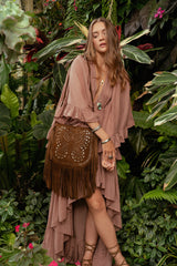 California Sister Butterfly Bag Whiskey/Silver - Jodi Lee