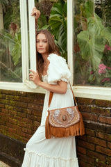 Lost Bird Feather Bag Antique Medium/Dark Tan - Jodi Lee
