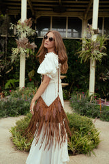 Mini Pocahontes Feather Bag Antique Medium Brown - Jodi Lee