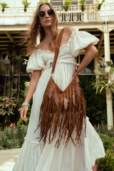 Mini Pocahontes Feather Bag Antique Medium Brown - Jodi Lee