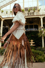 Mini Pocahontes Feather Bag Antique Medium Brown - Jodi Lee