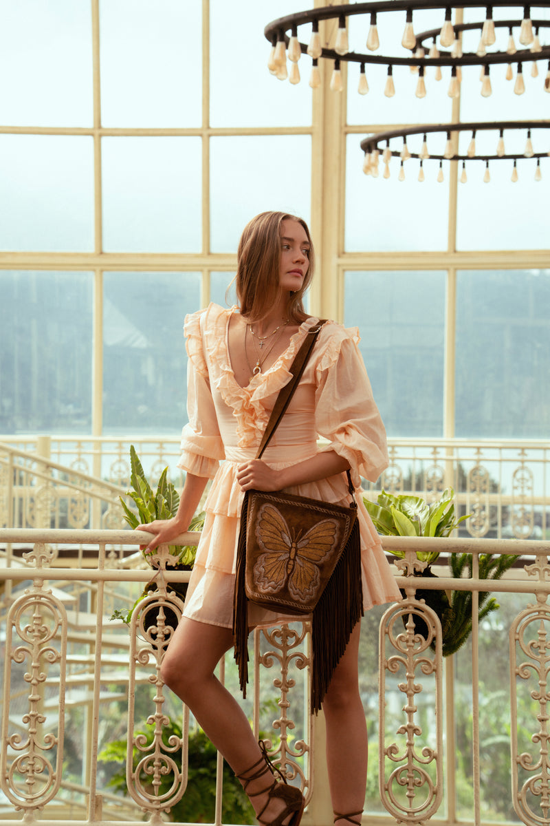 California Sister Embroidery Bag Whiskey - Jodi Lee