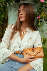 Luna Wallet Antique Tan/Carnelian Stone (LIMITED EDITION)