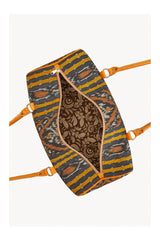 Zanzibar Ikat Bag Black/Tan/Gold - Jodi Lee