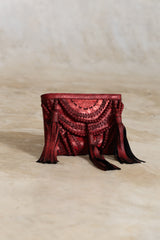 Kelsey Clutch Metallic Red