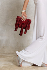 Kelsey Clutch Metallic Red