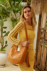 Lyrebird Tassel Bag Antique Tan/Gold - Jodi Lee