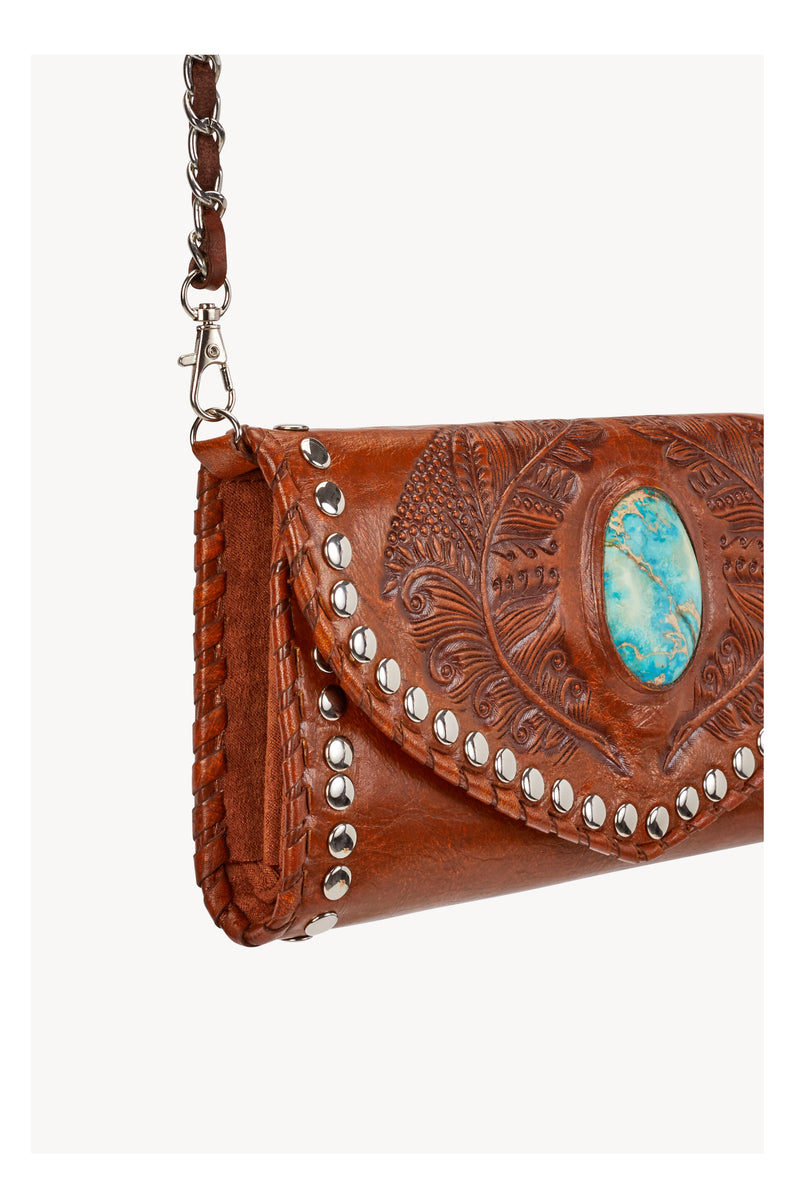Hiawatha Feather Wallet Antique Medium Brown - Jodi Lee