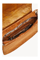 Lyrebird Feather Bag Antique Medium Brown/Dark Tan/Gold - Jodi Lee